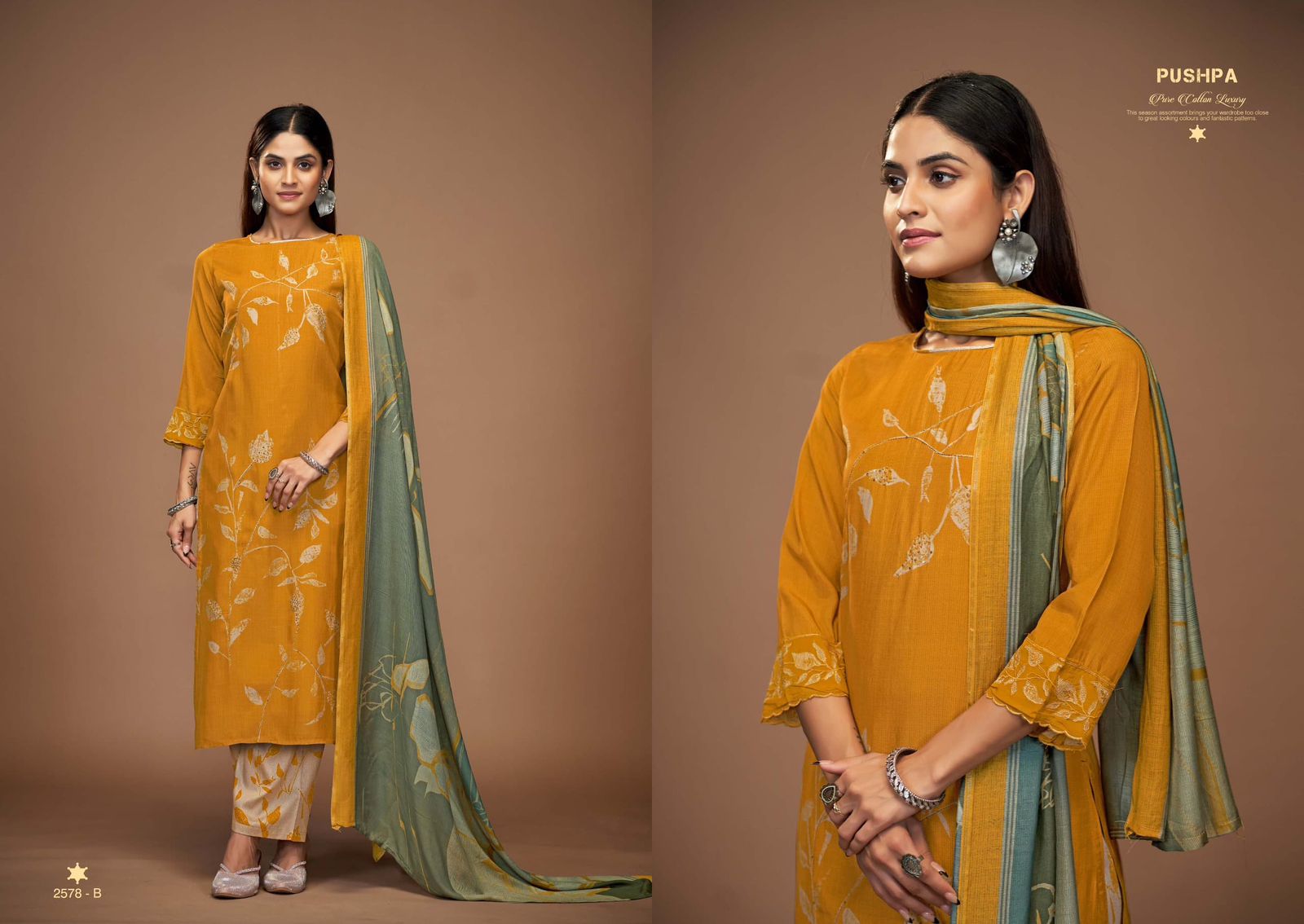 Pushpa Sargam Prints Bemberg Muslin Pant Style Suits Wholesaler Gujarat