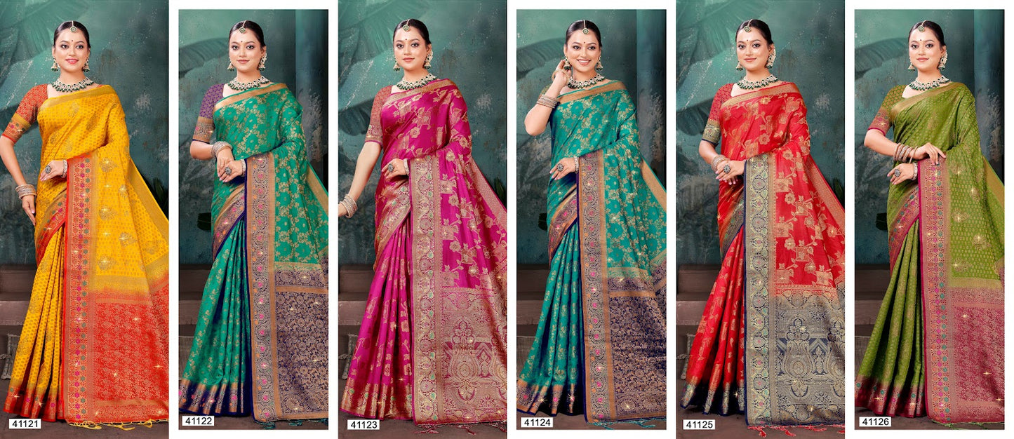 Pushpa Silk Vol 3 2024 Lifestyle Raw Silk Sarees Manufacturer Gujarat