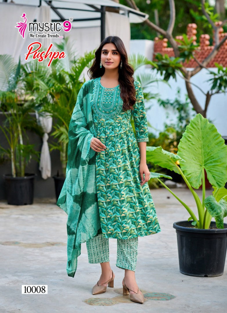 Pushpa Vol 10 Mystic 9 Rayon Readymade Anarkali Suits Wholesale Rate