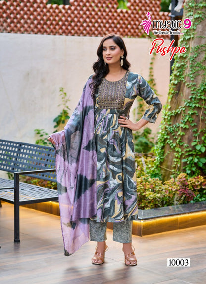 Pushpa Vol 10 Mystic 9 Rayon Readymade Anarkali Suits Wholesale Rate
