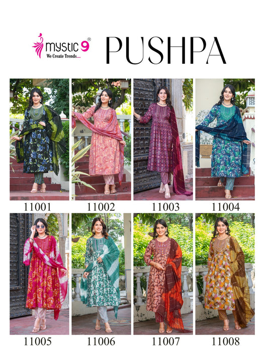 Pushpa Vol 11 Mystic 9 Rayon Readymade Anarkali Suits Manufacturer India