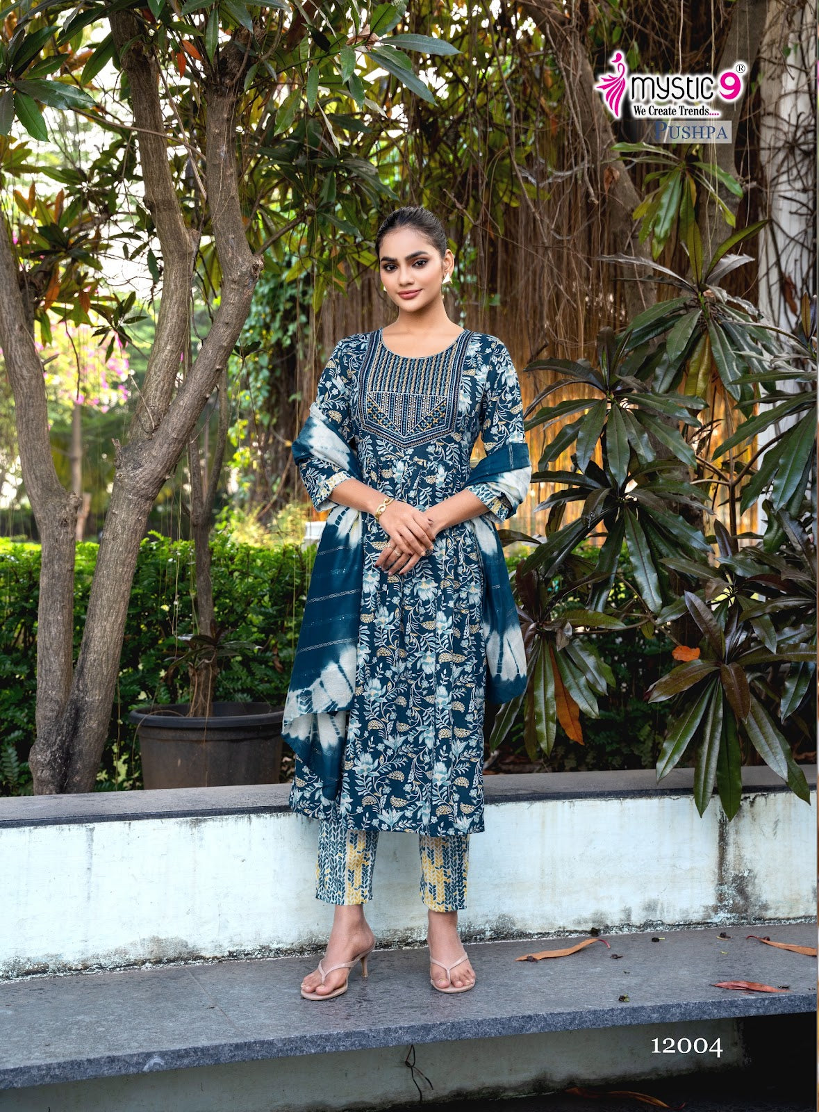 Pushpa Vol 12 Mystic 9 Rayon Readymade Pant Style Suits Wholesale Rate