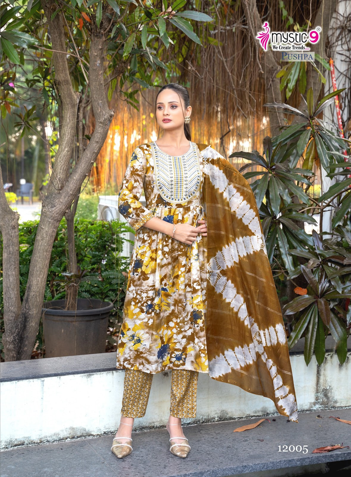 Pushpa Vol 12 Mystic 9 Rayon Readymade Pant Style Suits Wholesale Rate