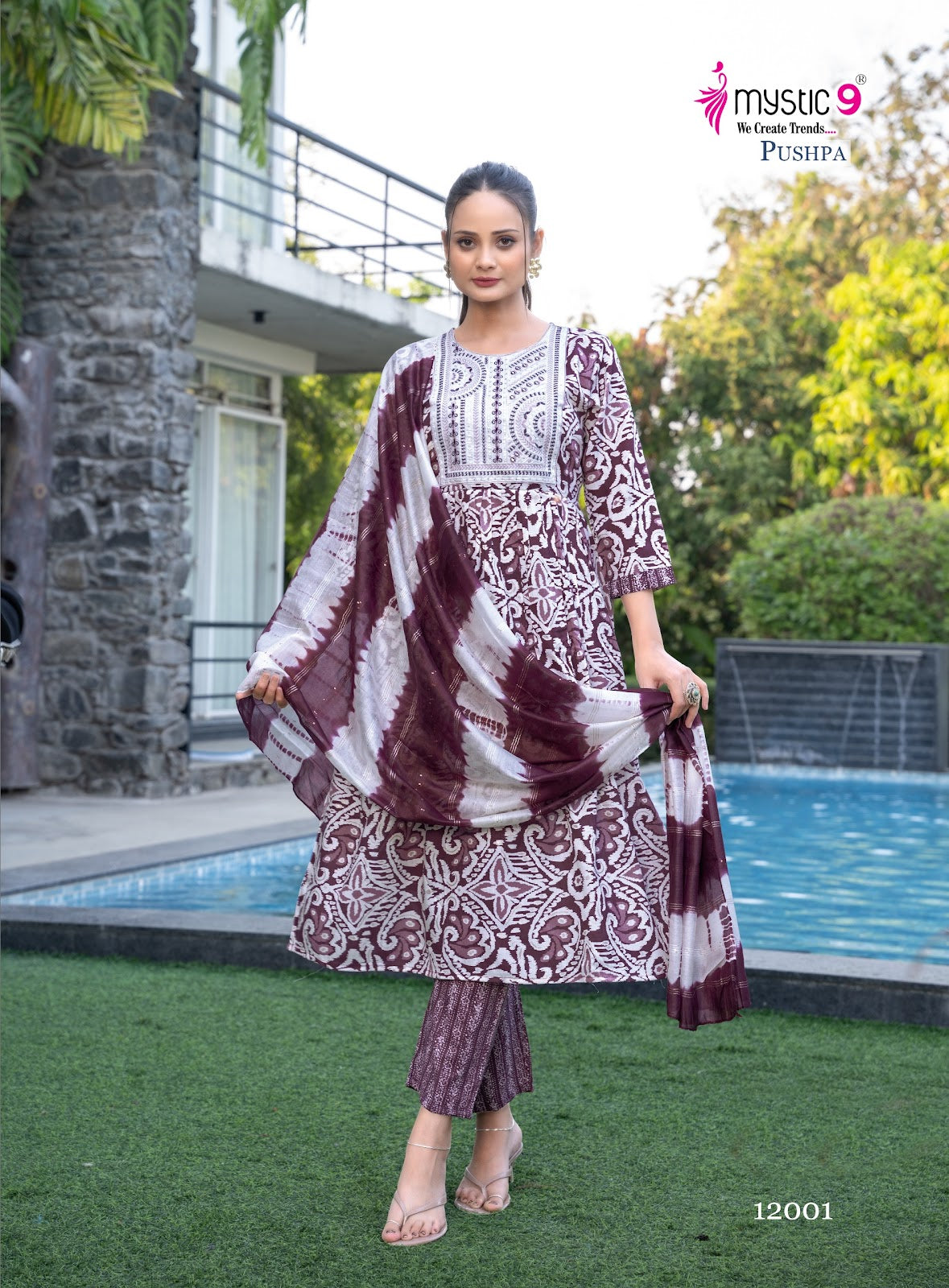 Pushpa Vol 12 Mystic 9 Rayon Readymade Pant Style Suits Wholesale Rate