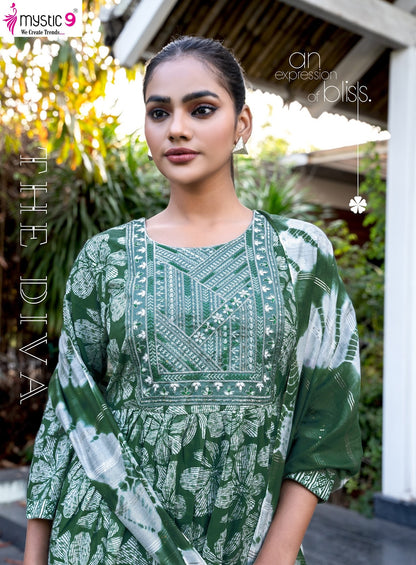 Pushpa Vol 12 Mystic 9 Rayon Readymade Pant Style Suits Wholesale Rate