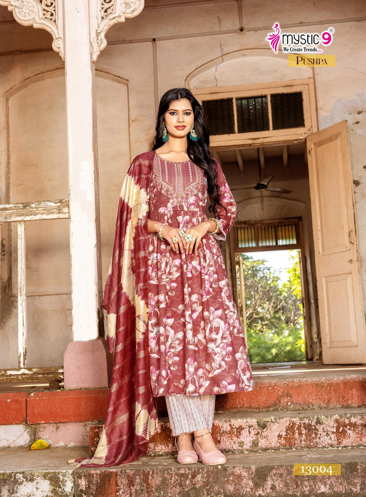 Pushpa Vol 13 Mystic 9 Rayon Capsule Readymade Pant Style Suits Wholesaler Gujarat