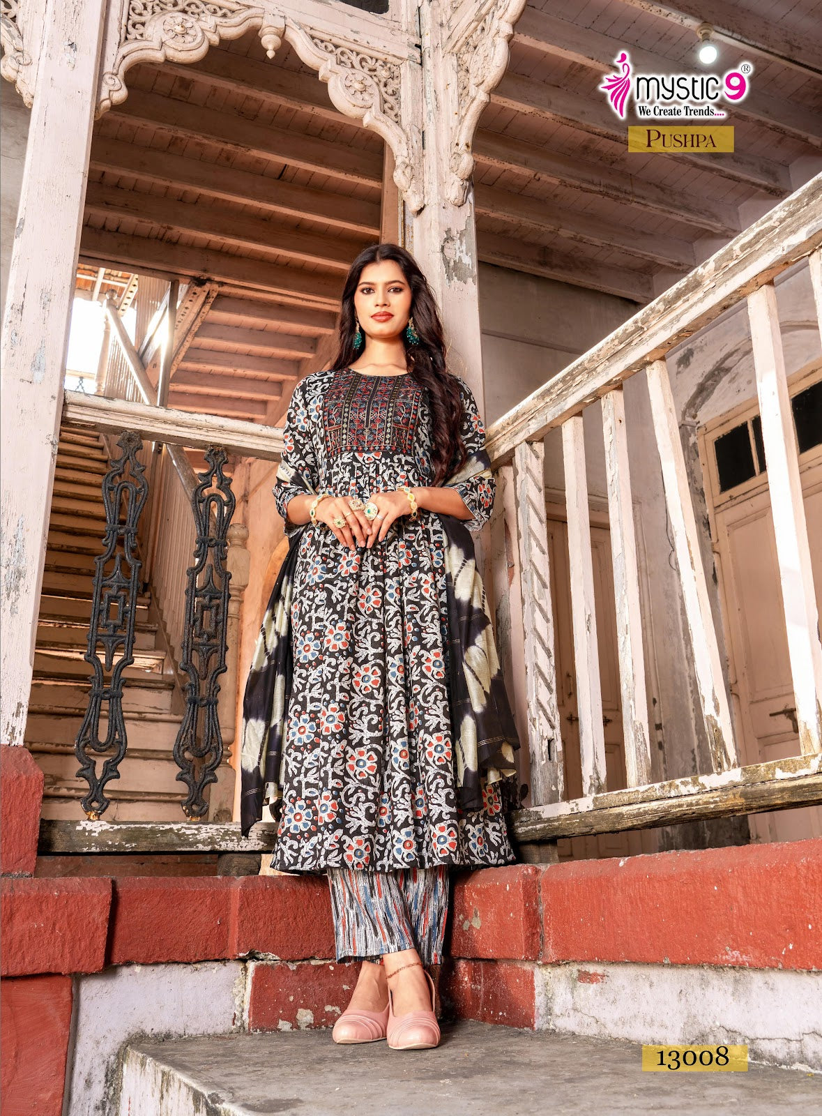 Pushpa Vol 13 Mystic 9 Rayon Capsule Readymade Pant Style Suits Wholesaler Gujarat