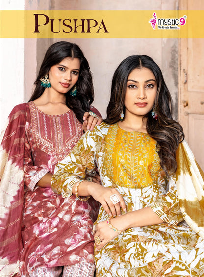 Pushpa Vol 13 Mystic 9 Rayon Capsule Readymade Pant Style Suits Wholesaler Gujarat