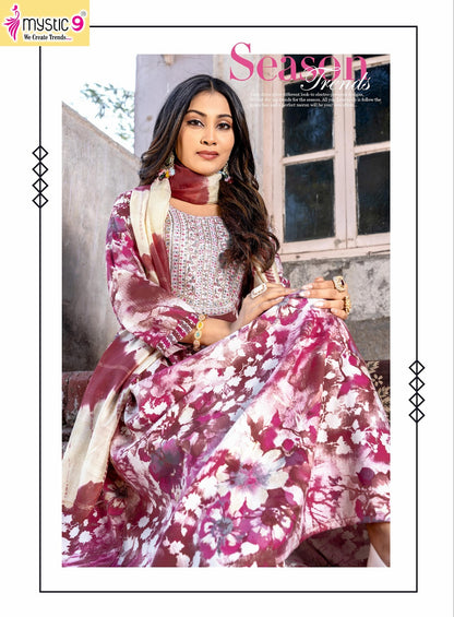 Pushpa Vol 13 Mystic 9 Rayon Capsule Readymade Pant Style Suits Wholesaler Gujarat