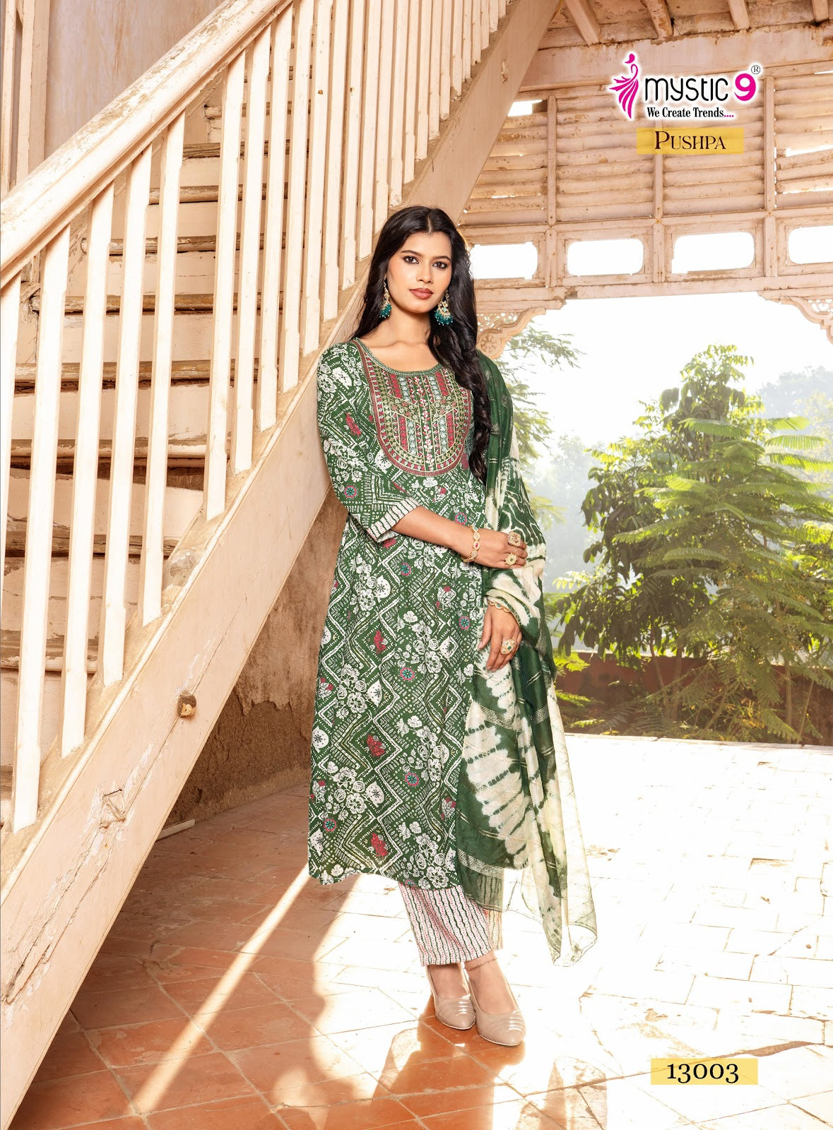 Pushpa Vol 13 Mystic 9 Rayon Capsule Readymade Pant Style Suits Wholesaler Gujarat