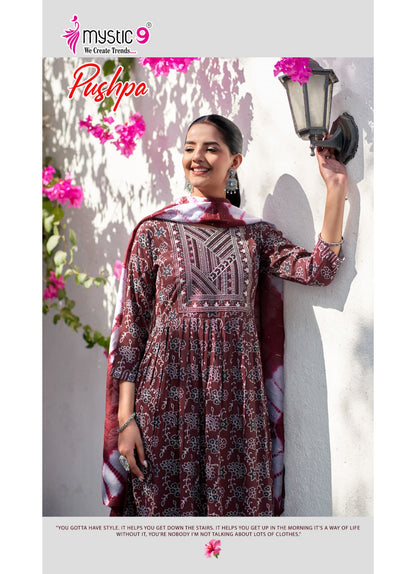 Pushpa Vol 14 Mystic 9 Rayon Capsule Readymade Pant Style Suits Wholesale Price