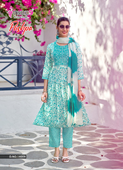 Pushpa Vol 14 Mystic 9 Rayon Capsule Readymade Pant Style Suits Wholesale Price