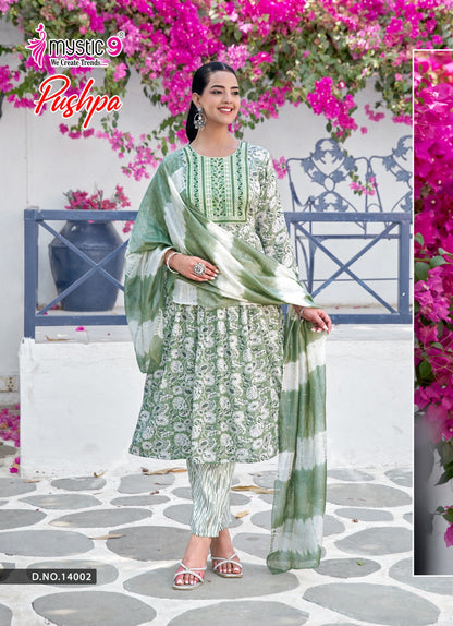 Pushpa Vol 14 Mystic 9 Rayon Capsule Readymade Pant Style Suits Wholesale Price