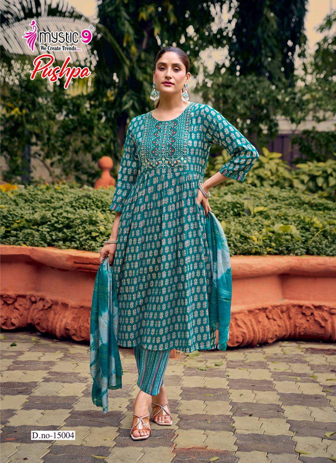 Pushpa Vol 15 Mystic 9 Rayon Readymade Anarkali Suits Wholesaler Gujarat