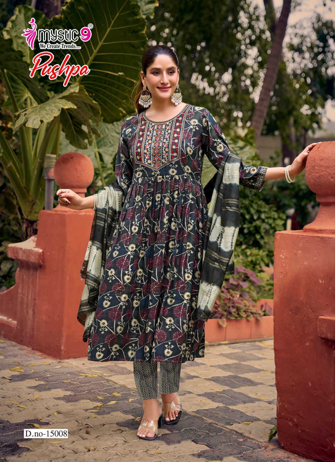 Pushpa Vol 15 Mystic 9 Rayon Readymade Anarkali Suits Wholesaler Gujarat