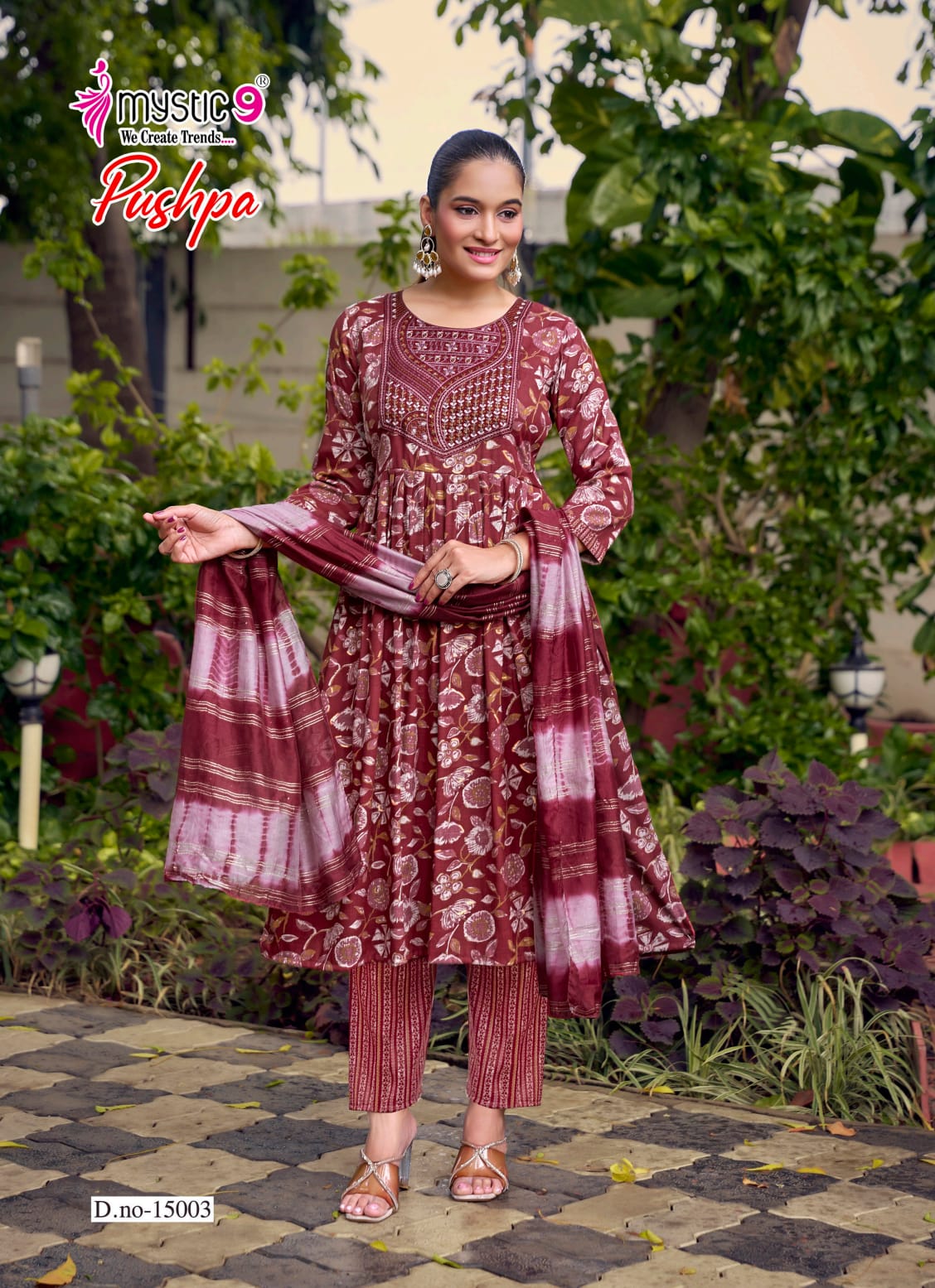 Pushpa Vol 15 Mystic 9 Rayon Readymade Anarkali Suits Wholesaler Gujarat