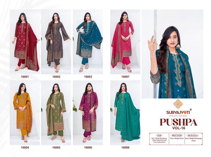 Pushpa Vol 16 Suryajyoti Modal Silk Pant Style Suits Supplier India