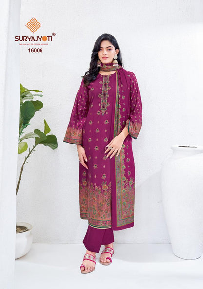 Pushpa Vol 16 Suryajyoti Modal Silk Pant Style Suits Supplier India