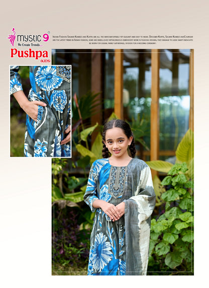Pushpa Vol 1 Mystic 9 Rayon Capsule Girls Readymade Pant Suits Wholesaler