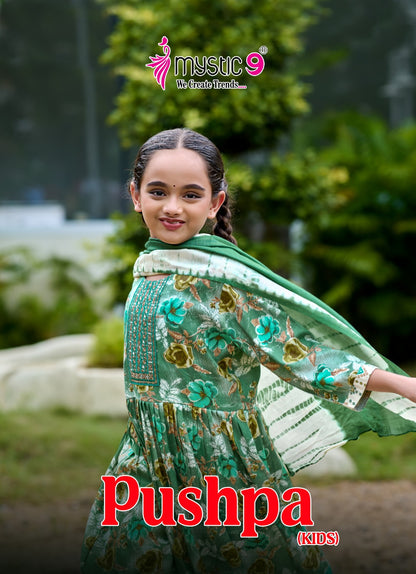Pushpa Vol 1 Mystic 9 Rayon Capsule Girls Readymade Pant Suits Wholesaler
