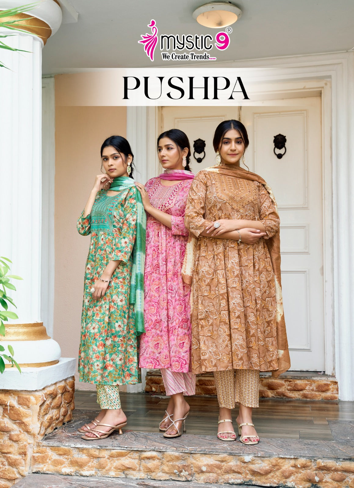 Pushpa Vol 3 Mystic 9 Rayon Capsule Readymade Pant Style Suits Wholesaler Ahmedabad