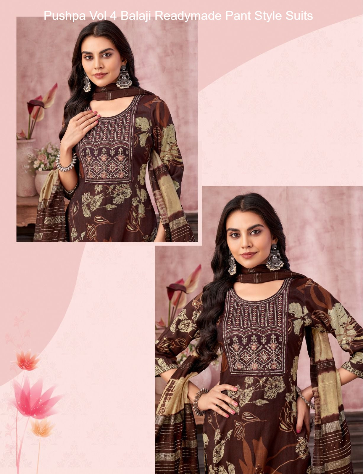 Pushpa Vol 4 Balaji Capsule Rayon Readymade Pant Style Suits Manufacturer Gujarat