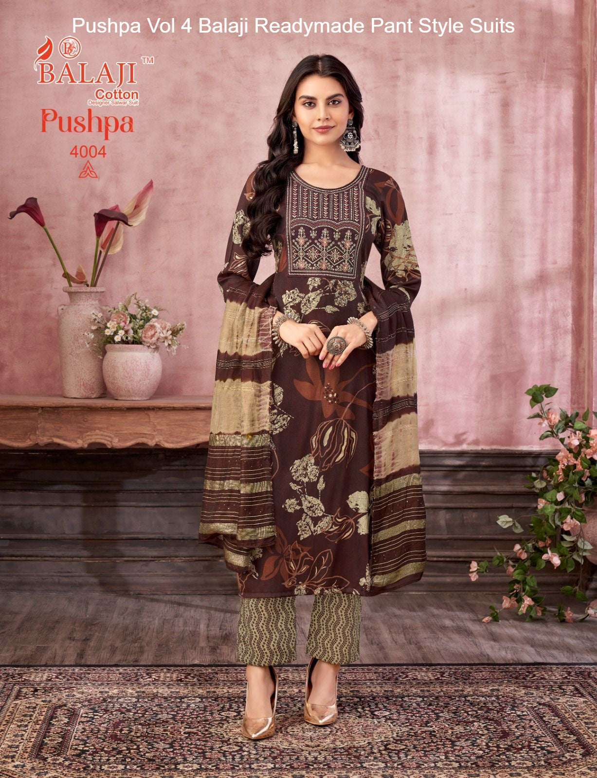 Pushpa Vol 4 Balaji Capsule Rayon Readymade Pant Style Suits Manufacturer Gujarat