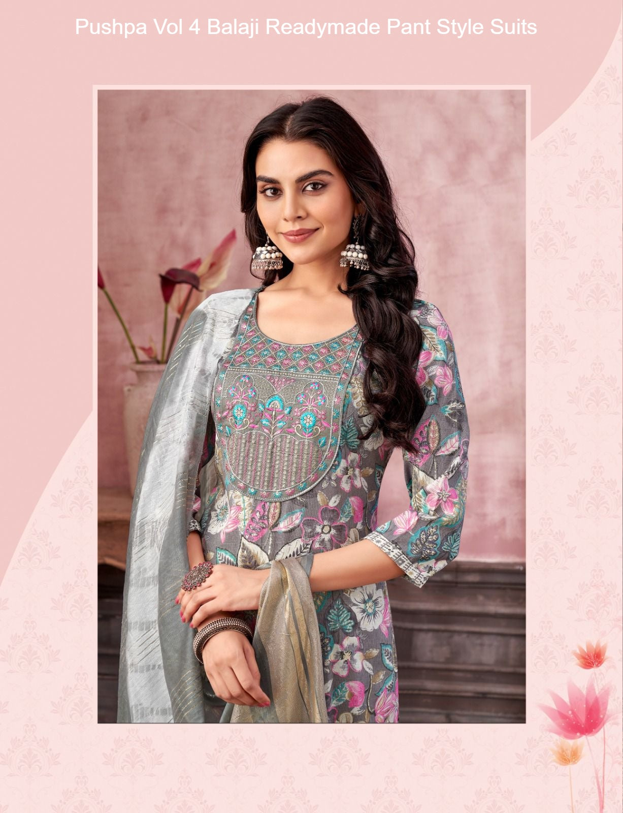 Pushpa Vol 4 Balaji Capsule Rayon Readymade Pant Style Suits Manufacturer Gujarat