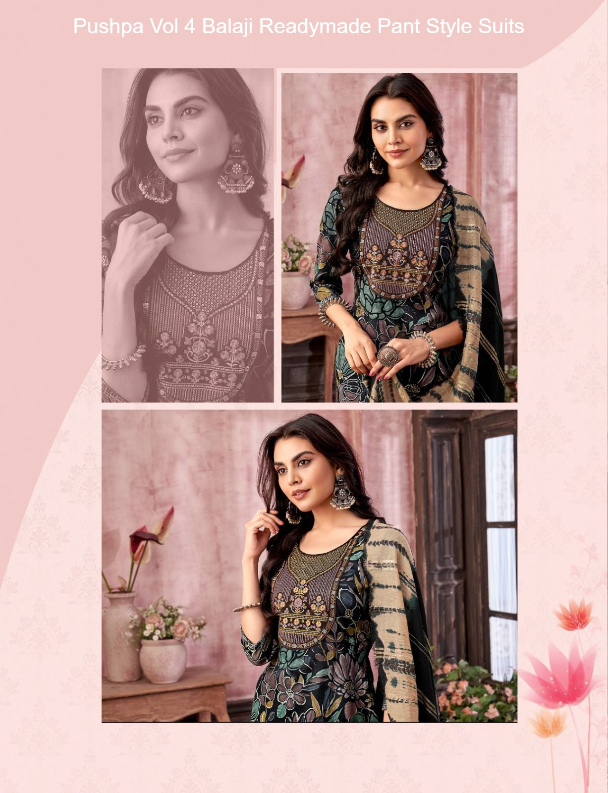 Pushpa Vol 4 Balaji Capsule Rayon Readymade Pant Style Suits Manufacturer Gujarat