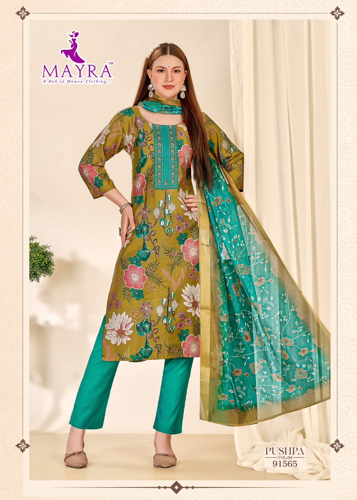 Pushpa Vol 4 Mayra Vertican Readymade Pant Style Suits Wholesaler Gujarat