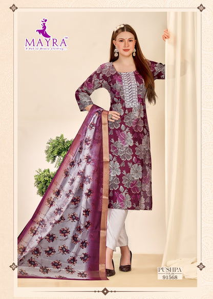 Pushpa Vol 4 Mayra Vertican Readymade Pant Style Suits Wholesaler Gujarat