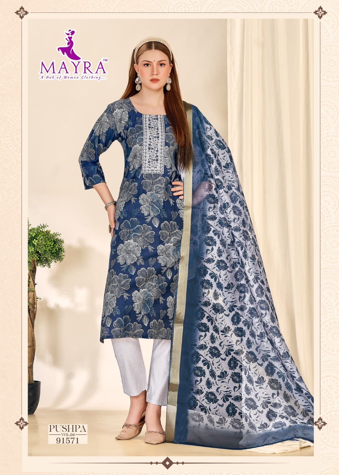 Pushpa Vol 4 Mayra Vertican Readymade Pant Style Suits Wholesaler Gujarat