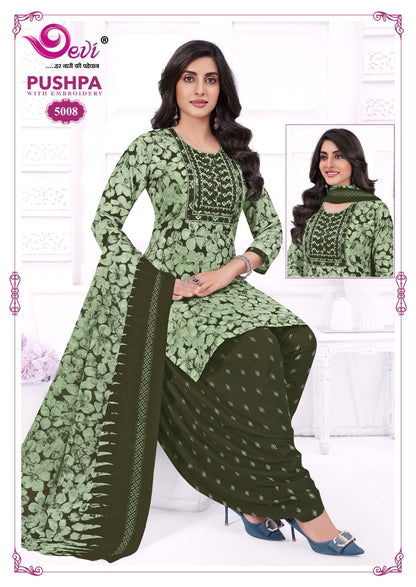 Pushpa Vol 5 Devi Indo Readymade Cotton Patiyala Suits Wholesaler