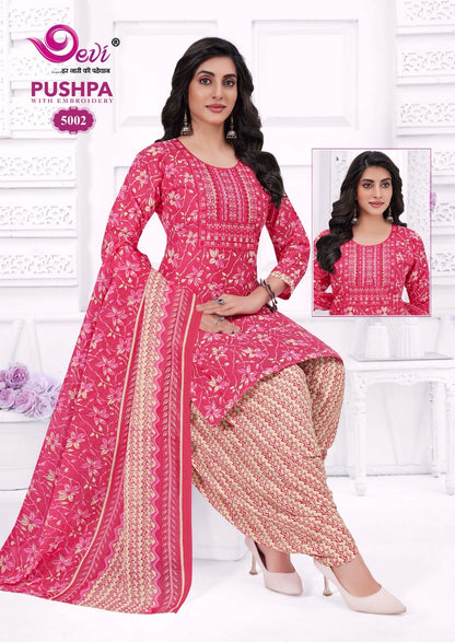 Pushpa Vol 5 Devi Indo Readymade Cotton Patiyala Suits Wholesaler