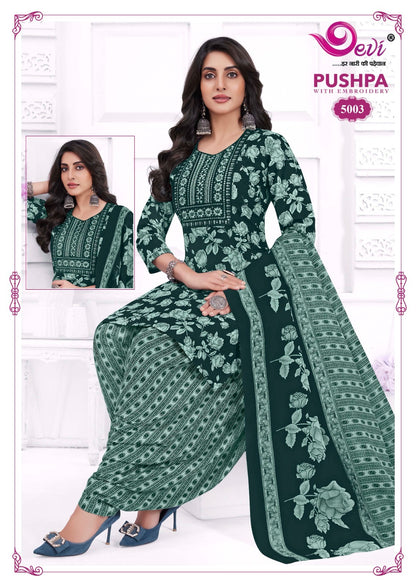 Pushpa Vol 5 Devi Indo Readymade Cotton Patiyala Suits Wholesaler