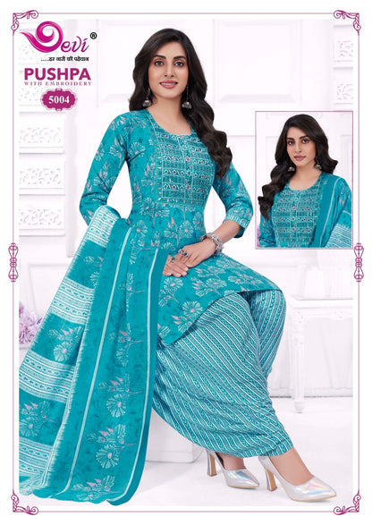 Pushpa Vol 5 Devi Indo Readymade Cotton Patiyala Suits Wholesaler