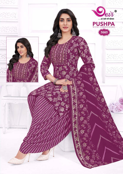 Pushpa Vol 5 Devi Indo Readymade Cotton Patiyala Suits Wholesaler