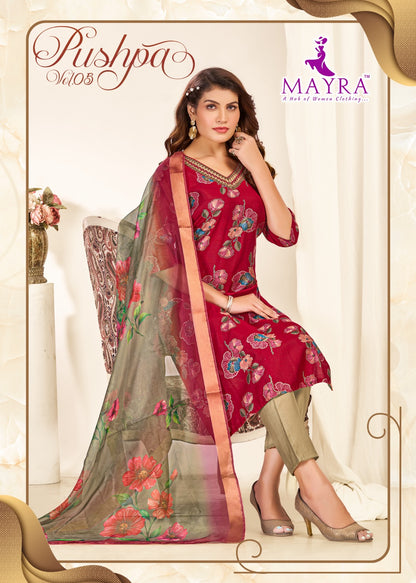 Pushpa Vol 5 Mayra Vertican Readymade Pant Style Suits Manufacturer Gujarat