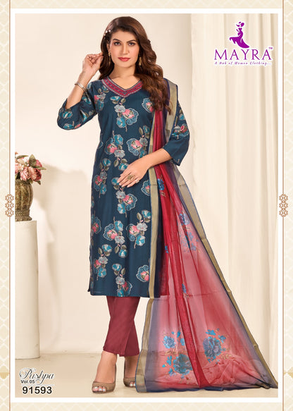 Pushpa Vol 5 Mayra Vertican Readymade Pant Style Suits Manufacturer Gujarat