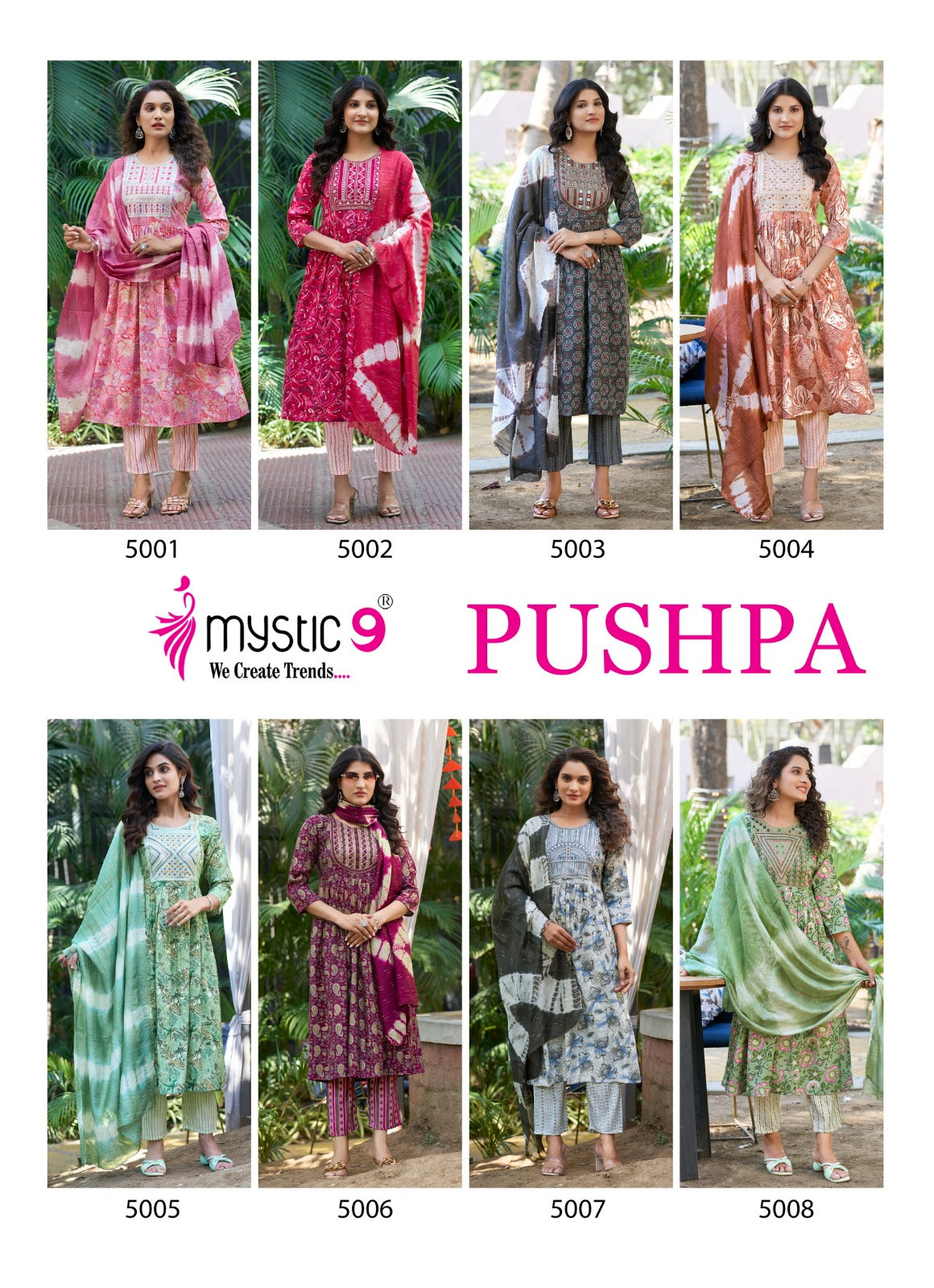 Pushpa Vol 5 Mystic 9 Rayon Capsule Readymade Suits Wholesale Price