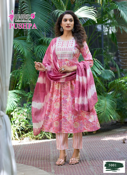 Pushpa Vol 5 Mystic 9 Rayon Capsule Readymade Suits Wholesale Price