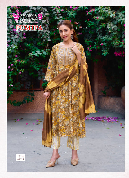Pushpa Vol 6 Mystic 9 Rayon Readymade Pant Style Suits Wholesale Price