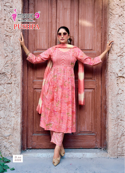 Pushpa Vol 6 Mystic 9 Rayon Readymade Pant Style Suits Wholesale Price