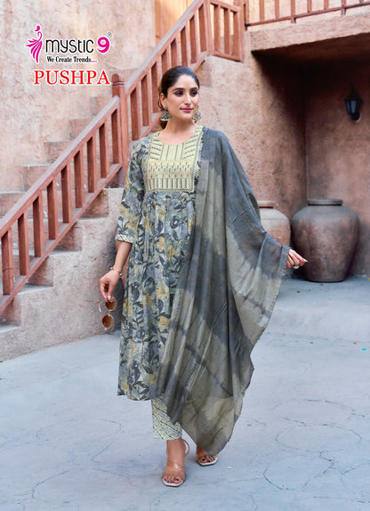 Pushpa Vol 6 Mystic 9 Rayon Readymade Pant Style Suits Wholesale Price