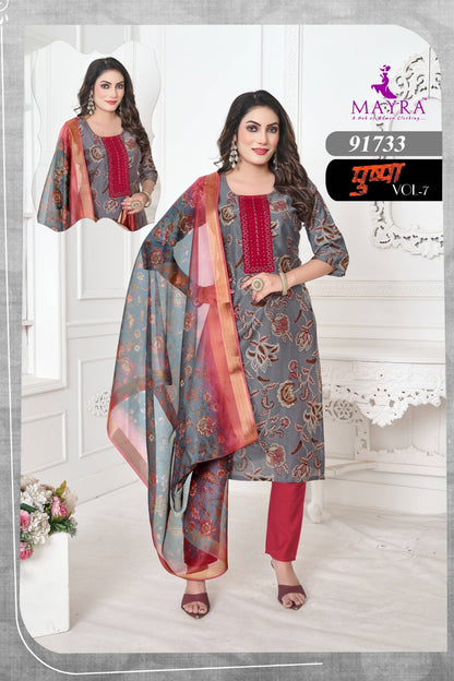 Pushpa Vol 7 Mayra Vertican Readymade Pant Style Suits Wholesaler India