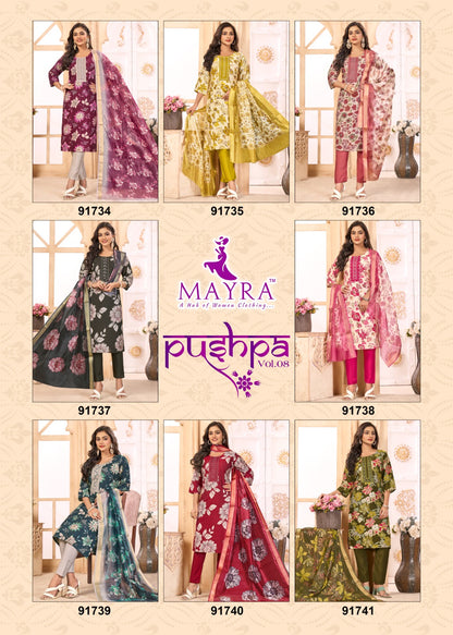 Pushpa Vol 8 Mayra Vertican Readymade Pant Style Suits Manufacturer India