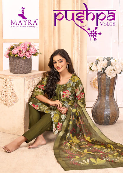 Pushpa Vol 8 Mayra Vertican Readymade Pant Style Suits Manufacturer India
