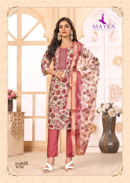 Pushpa Vol 8 Mayra Vertican Readymade Pant Style Suits Manufacturer India