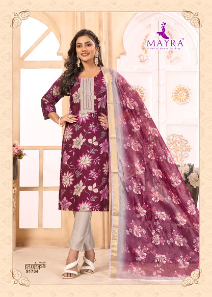 Pushpa Vol 8 Mayra Vertican Readymade Pant Style Suits Manufacturer India