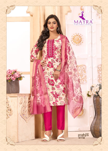 Pushpa Vol 8 Mayra Vertican Readymade Pant Style Suits Manufacturer India